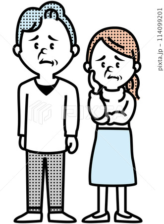 困り顔の老人のイラスト 114099201