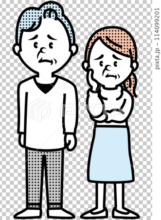 困り顔の老人のイラスト 114099201