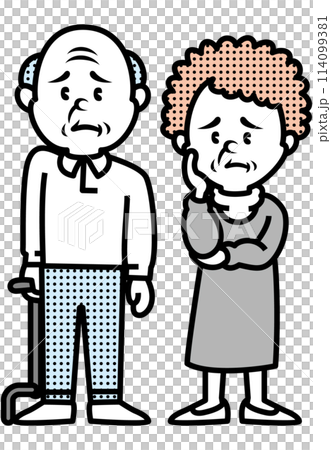 困り顔の老人のイラスト 困り顔の老人のイラスト 114099381