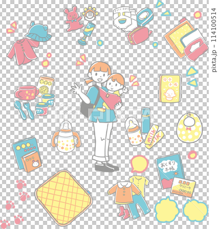 插畫育兒寶寶郊遊套裝 114100514