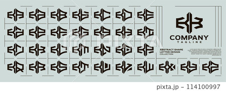 Luxury abstract shape letter K KK logo vector set 114100997