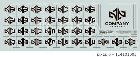 Luxury abstract shape letter N NN logo vector set 114101003