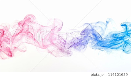 Ethereal swirls of pink and blue smoke create a dynamic and abstract motion background that is mesmerizing and dreamlike 114101629