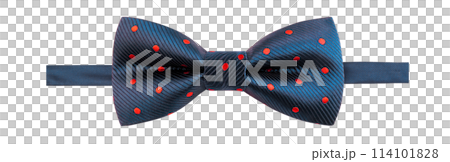Blue with red polka dots bow tie 114101828