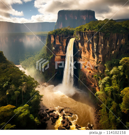 Nature's Masterpiece: Angel Falls - The World's Highest Uninterrupted Waterfall" 114102158