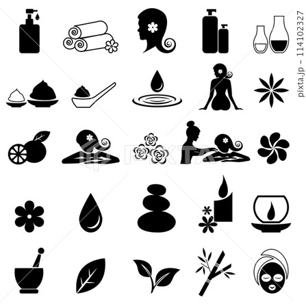 Spa icons set for health care concept 114102327