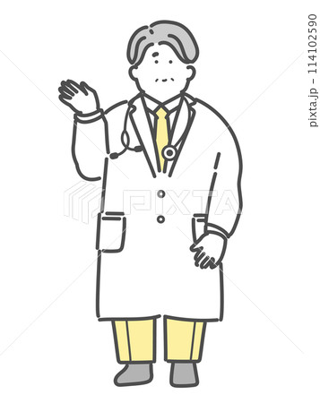 説明をする男性医師のイラスト 説明をする男性医師のイラスト 114102590