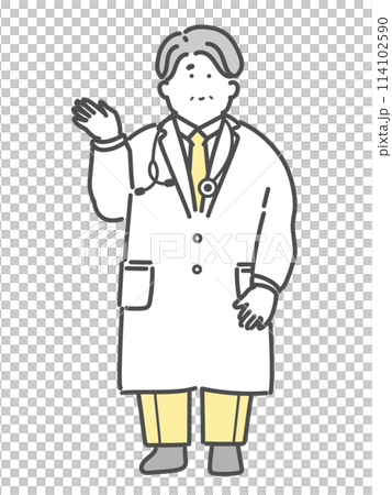 説明をする男性医師のイラスト 説明をする男性医師のイラスト 114102590