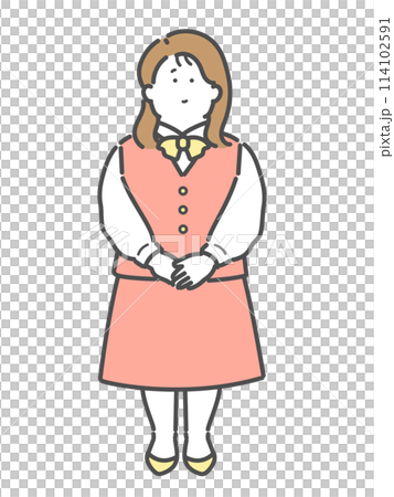 案内係をする女性　ビジネスイラスト 114102591