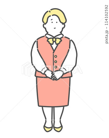 案内係をする女性　ビジネスイラスト 114102592