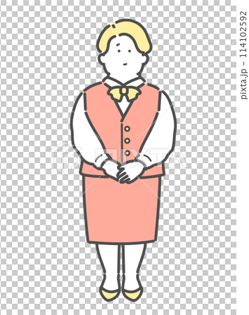 案内係をする女性　ビジネスイラスト 114102592