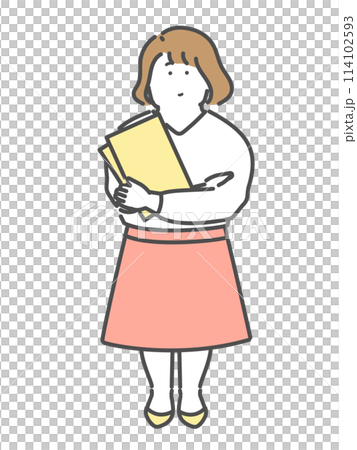 若い女性のビジネスパーソンのイラスト 114102593