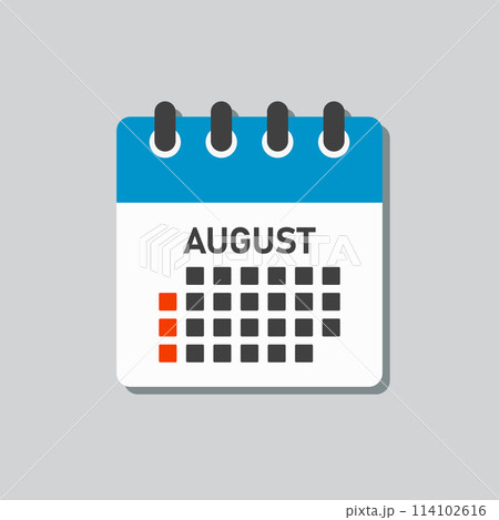 Vector template icon page calendar, month August 114102616