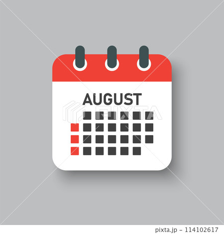 Vector template icon page calendar, month August 114102617