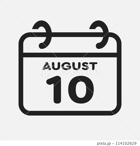 Icon page calendar day - 10 August Icon page calendar day - 10 August 114102629