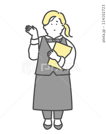 レストランで働く女性イラスト レストランで働く女性イラスト 114102723