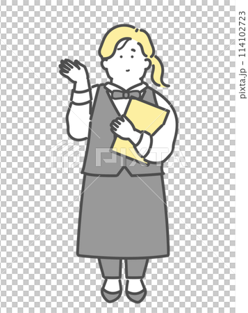 一名在餐廳工作的婦女的插圖 114102723