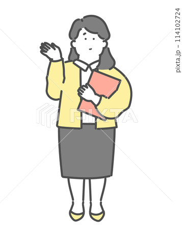 若い女性のビジネスパーソンのイラスト 114102724