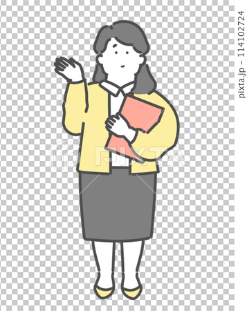 若い女性のビジネスパーソンのイラスト 114102724