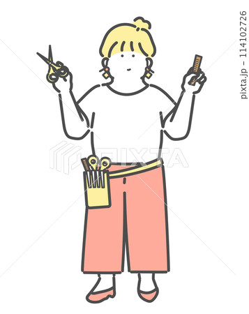 女性美容師のイラスト 114102726