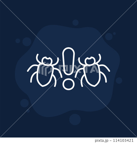 pest warning line icon, vector pest warning line icon, vector 114103421