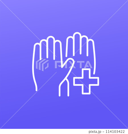 medical gloves line icon, vector 114103422