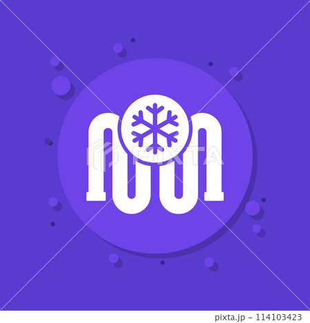 frozen pipe icon, vector sign frozen pipe icon, vector sign 114103423