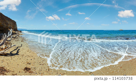 Summer beach panorama (Greece, Lefkada). 114103738