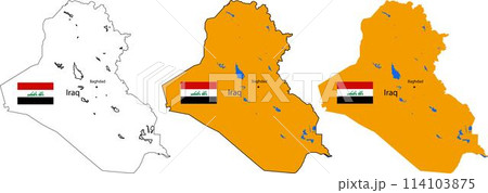 Vector illustration map of Iraq 114103875
