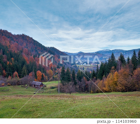 Autumn mountain village Autumn mountain village 114103960