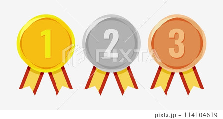 Winner Gold, Silver, Bronze. 1st 2nd 3rd medal first place second third Placement Achievement award winner badge guarantee winning prize ribbon symbol sign icon logo template Winner Gold, Silver, Bronze. 1st 2nd 3rd medal first place second third Placement Achievement award winner badge guarantee winning prize ribbon symbol sign icon logo template 114104619