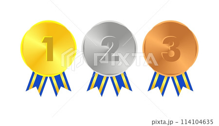 Winner Gold, Silver, Bronze. 1st 2nd 3rd medal first place second third Placement Achievement award winner badge guarantee winning prize ribbon symbol sign icon logo template Winner Gold, Silver, Bronze. 1st 2nd 3rd medal first place second third Placement Achievement award winner badge guarantee winning prize ribbon symbol sign icon logo template 114104635