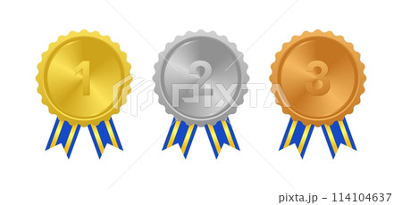 Winner Gold, Silver, Bronze. 1st 2nd 3rd medal first place second third Placement Achievement award winner badge guarantee winning prize ribbon symbol sign icon logo template  Winner Gold, Silver, Bronze. 1st 2nd 3rd medal first place second third Placement Achievement award winner badge guarantee winning prize ribbon symbol sign icon logo template  114104637