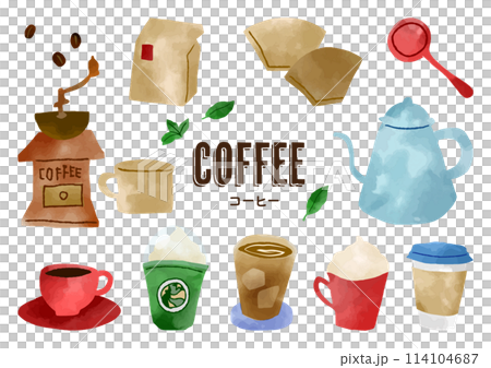 Illustrations that can be used in coffee shops and cafes 114104687