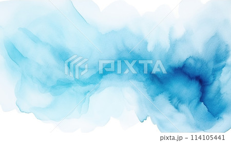 abstract light blue aqua watercolor paint flow texture pattern wallpaper background AI generated 114105441