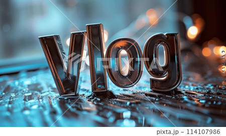 Silver Vlog concept creative art poster. Silver Vlog concept creative art poster. 114107986