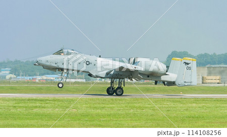 アメリカ空軍A-10AサンダーボルトⅡ着陸 114108256