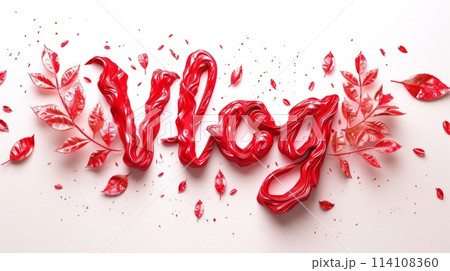 The word Vlog created in Modern Calligraphy. The word Vlog created in Modern Calligraphy. 114108360