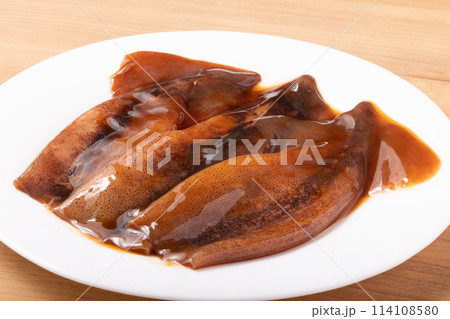 ツボ抜き　イカ　照り焼き用　調理前（アルゼンチンマツイカ　中国産） 114108580