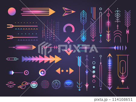 geometric shapes set different figures and arrows collection financial technology fintech concept horizontal geometric shapes set different figures and arrows collection financial technology fintech concept horizontal 114108651