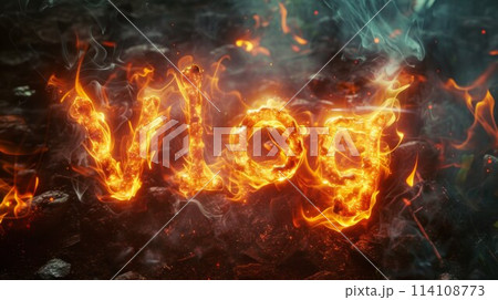 Fire Opal Crystal Vlog concept creative art poster. 114108773