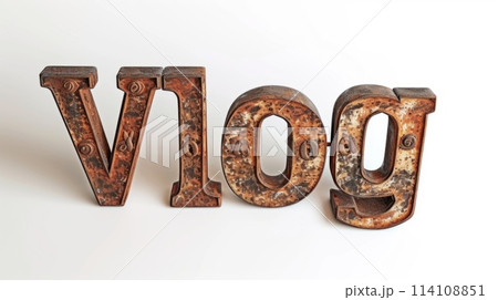 The word Vlog created in Copperplate Calligraphy. 114108851