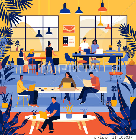 mix race businesspeople working in creative co-working center young men women freelancers team using laptops in modern office mix race businesspeople working in creative co-working center young men women freelancers team using laptops in modern office 114109037