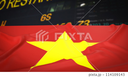 The Vietnam flag on chart background for Business concept 3d rendering. The Vietnam flag on chart background for Business concept 3d rendering. 114109143