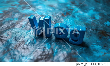 Blue Vlog concept creative art poster. 114109232