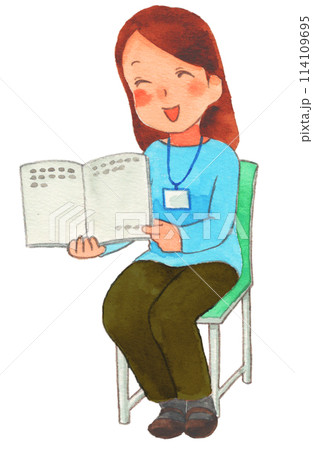読み聞かせ　手描きイラスト　水彩 114109695