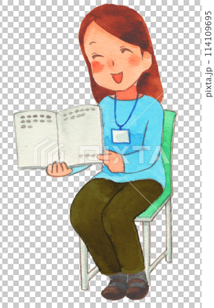 読み聞かせ　手描きイラスト　水彩 114109695