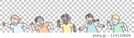 Illustration of running children 114110609