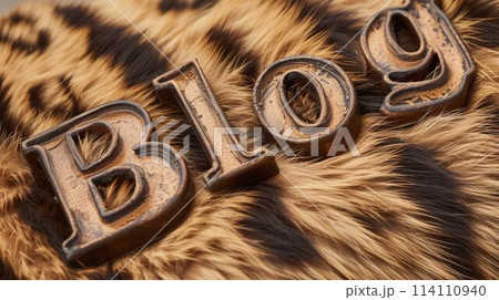 Leopard Fur Blog concept creative art poster. 114110940