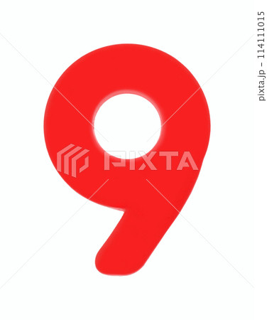 9 nine magnetic letter with clipping path 114111015